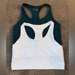 Aerie Offline Two Pack Tank Tops,Green-White